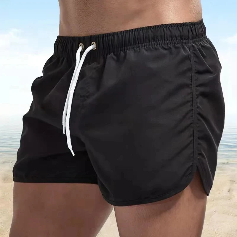 Men's Low Waist Surf Trunk Swim Short With Pockets Beach Board Shorts Bathing Suit Nylon Quick Dry