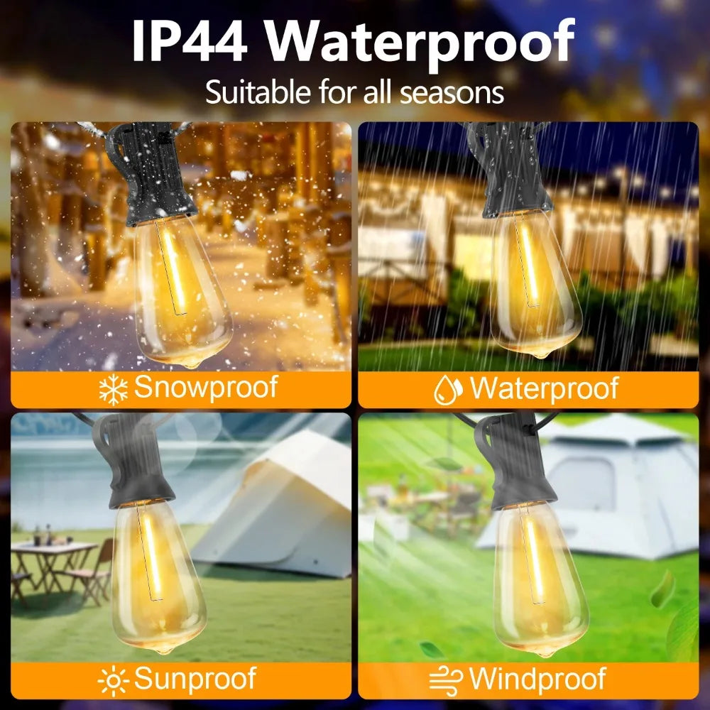 Solar LED String Lights ST38 Patio Light USB Recharger 8 Light Modes Remote Control Garden Weatherproof Hanging Light