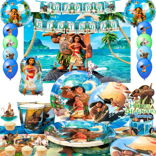 Fruitful Party Moana Birthday Party Supplies Set 85pcs