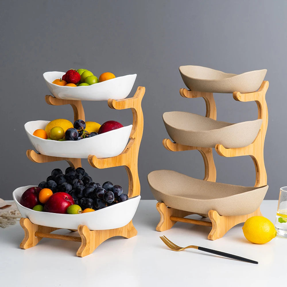 3 Layer Fruit Plate Home Living Room Plastic Snack Dish Creative Modern Dried Fruit Basket Candy Dish Salad Bowl
