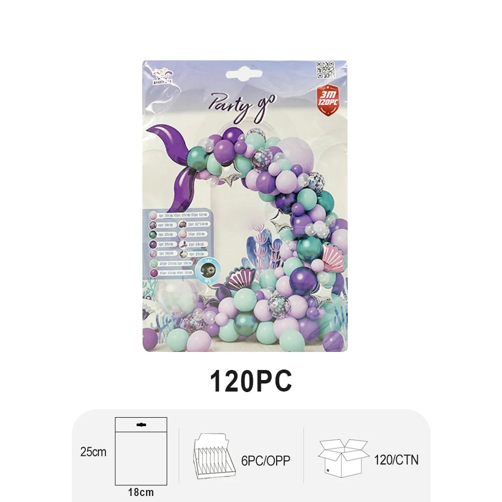 120 Pcs Mermaid Tail Latex Balloons Set For Halloween Graduation New Year Easter Valentines Day Thanksgiving Party Decor