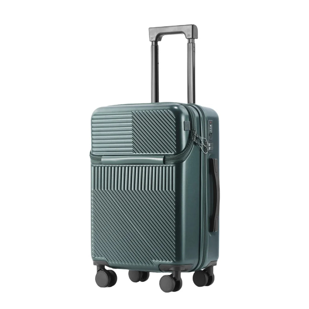 20 22 24 26 Inch Polycarbonate Carry On Rolling Luggage With Swivel Wheels Combination Lock Multi Purpose Travel Case