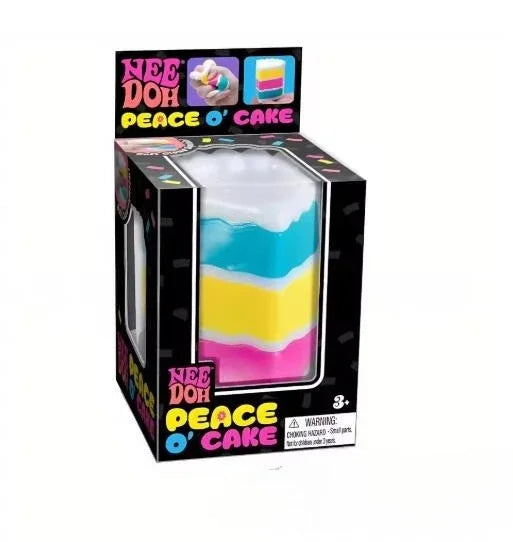 NeeDoh Peace O' Cake Rainbow Squishy Toy Stress Relief Fidget