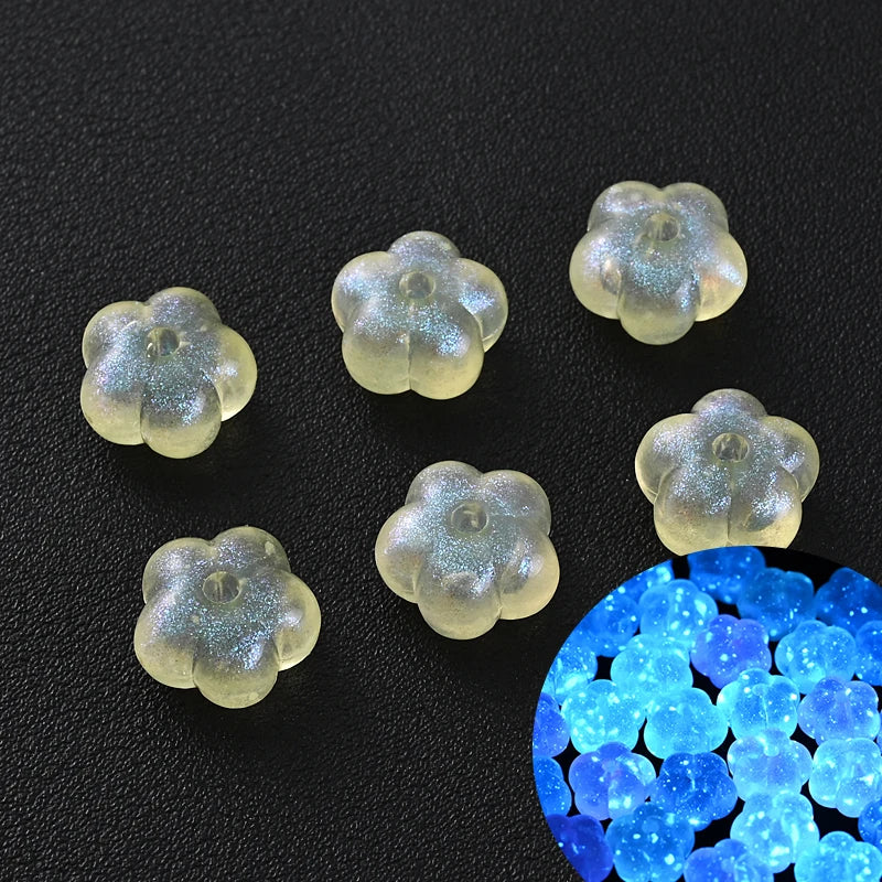 30Pcs Luminous Acrylic Beads 15mm Pentagram Loose Beads For Glow In The Dark Jewelry Making DIY Bracelet Necklace Earring
