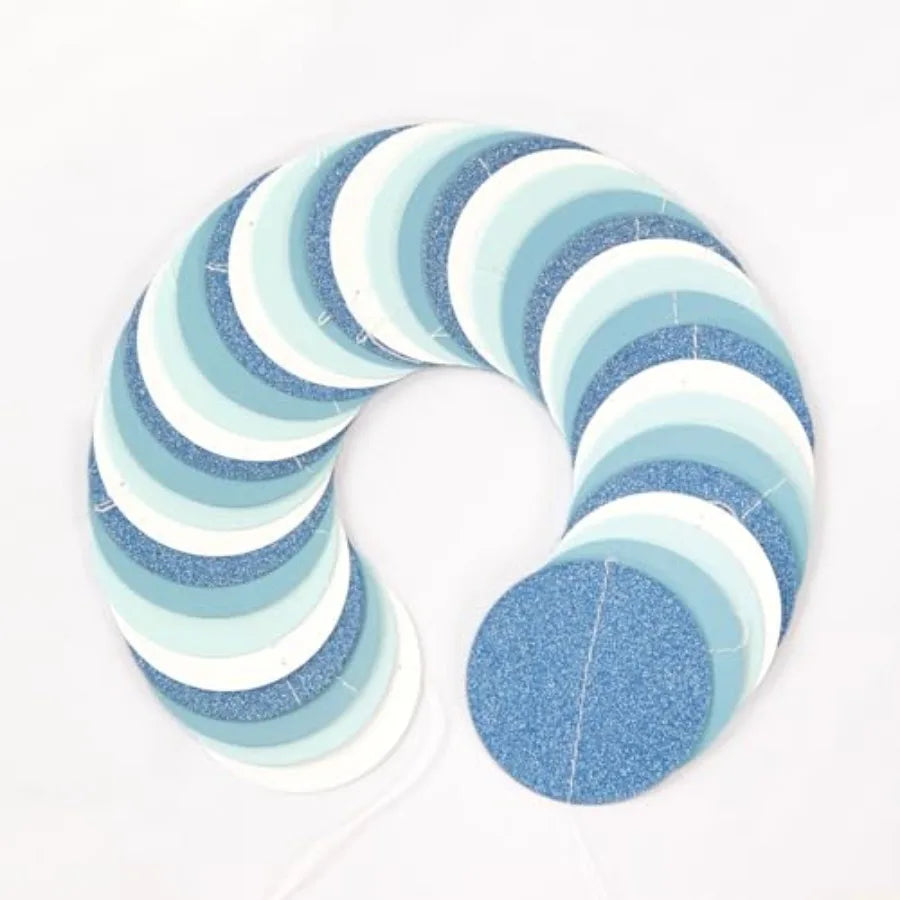Light-Baby Dusty-Blue White Party-Decoration Garland - 52ft Baby Boy Shower Birthday Streamers, Graduation Bachelorette Bridal