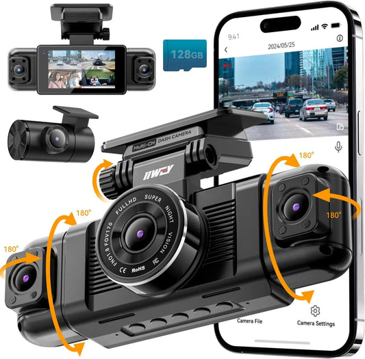 Kankeirr N5 4 Channel Dash Cam 360 View Front Rear