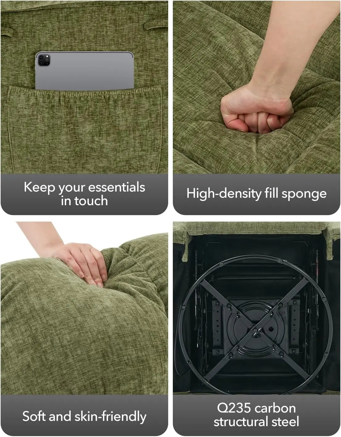 HiMISS Rocker Recliner Chair for Adults Overstuffed Manual Glider