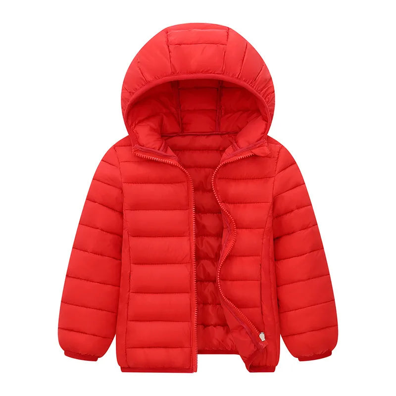 BOTEZAICN Kids Hooded Down Jacket Winter Outerwear Zipper Coat