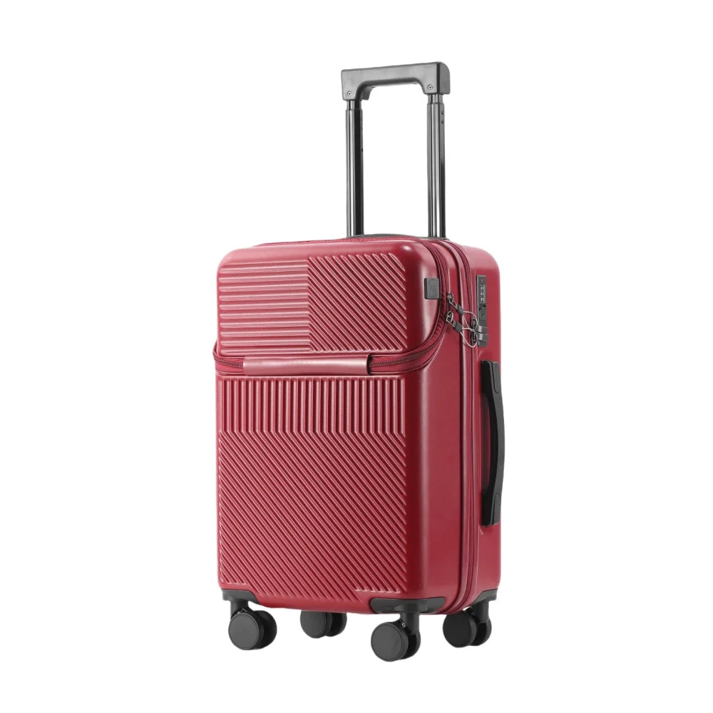 20 22 24 26 Inch Polycarbonate Carry On Rolling Luggage With Swivel Wheels Combination Lock Multi Purpose Travel Case