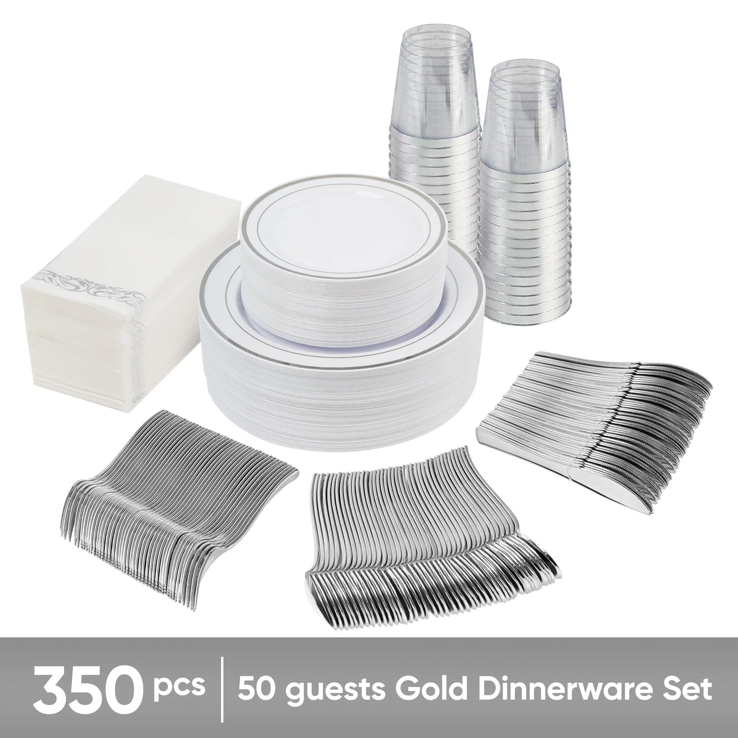 350 Or 700 Piece Disposable Plastic Tableware Set For Parties And Restaurants Themed Decor For Christmas And Halloween