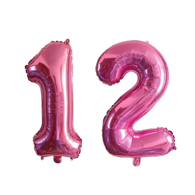 2 Pcs 32 Inch Helium Foil Number Balloons In Gold Silver Black Blue Red For Birthday Party Decoration 10 11 12 13 14 15