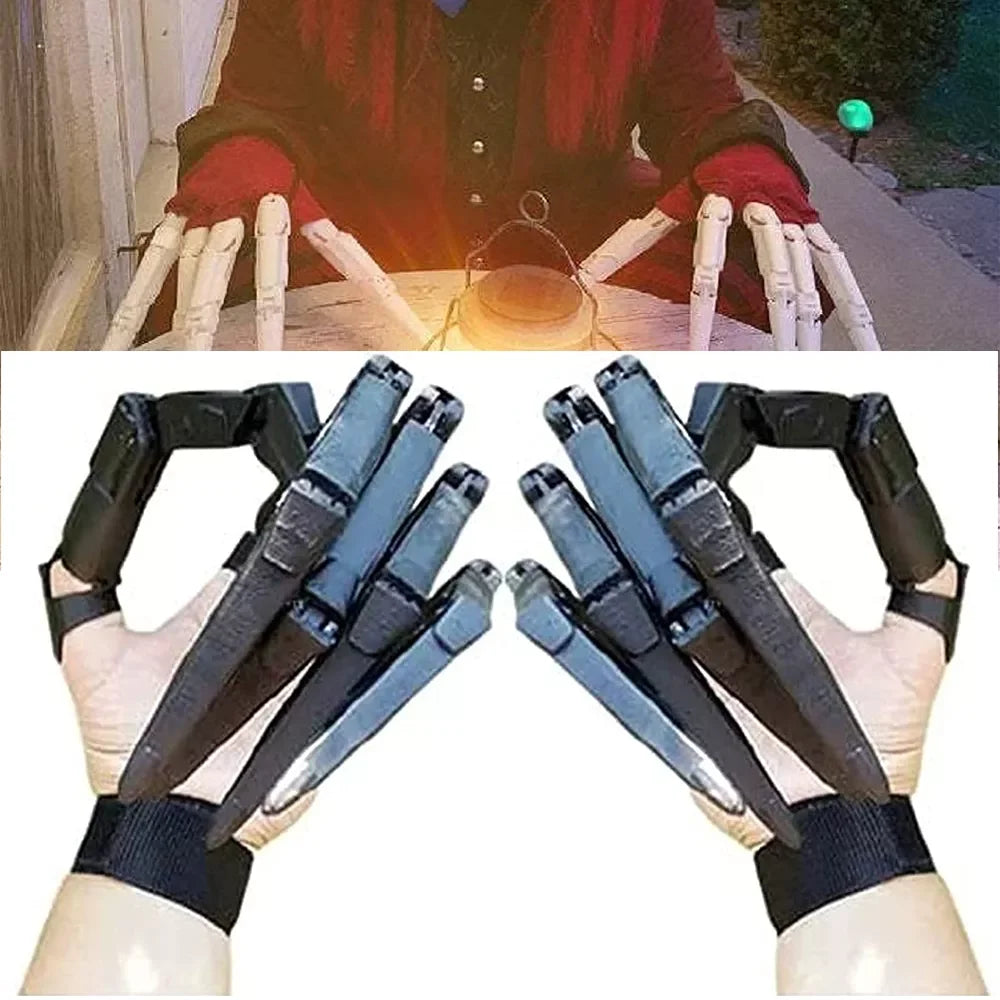 3D Printed Halloween Articulated Fingers Extensions Flexible Joints Movable Wearable Long Fingers Decoration Props Claw Cosplay