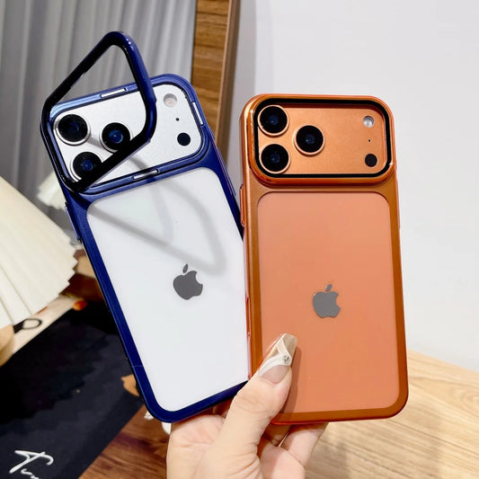 DANAISUFEI Fold Glass Camera Stand Case For iPhone 17 Series