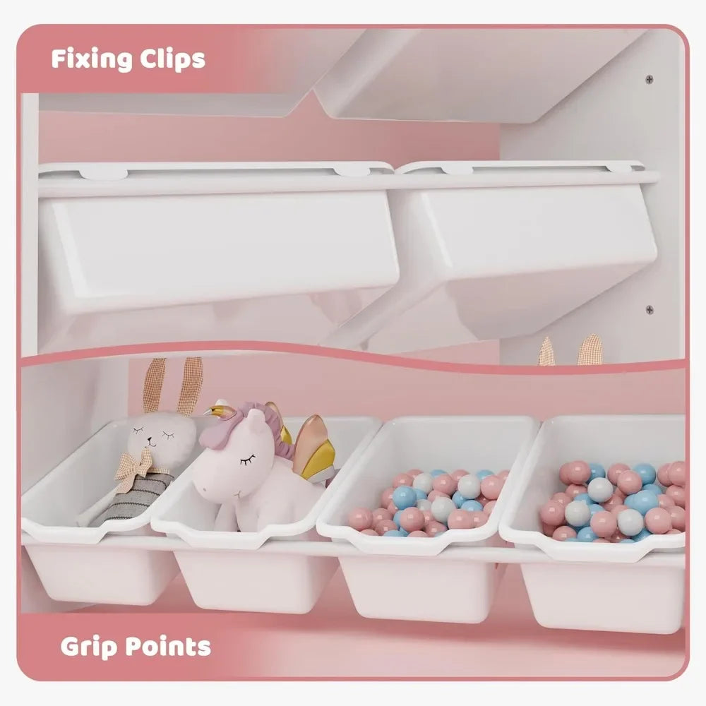 Angduo Kids Toy Storage Organizer With 8 Removable Bins