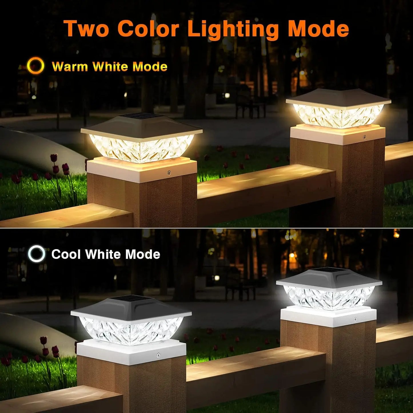 4 6 8 12 Pack Solar Post Lights 2 Mode Bright White Solar Powered Deck Lights For 4x4 4.5x4.5 5x5 Posts Garden Decor