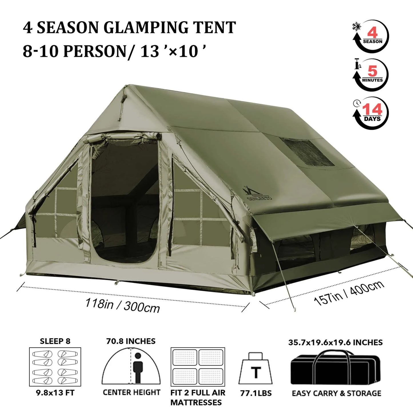 Waterproof Windproof Oxford Camping Tent With Air Vent