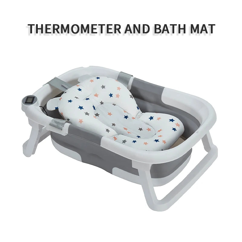 Hign Concerned Foldable Baby Bath Tub With Thermometer