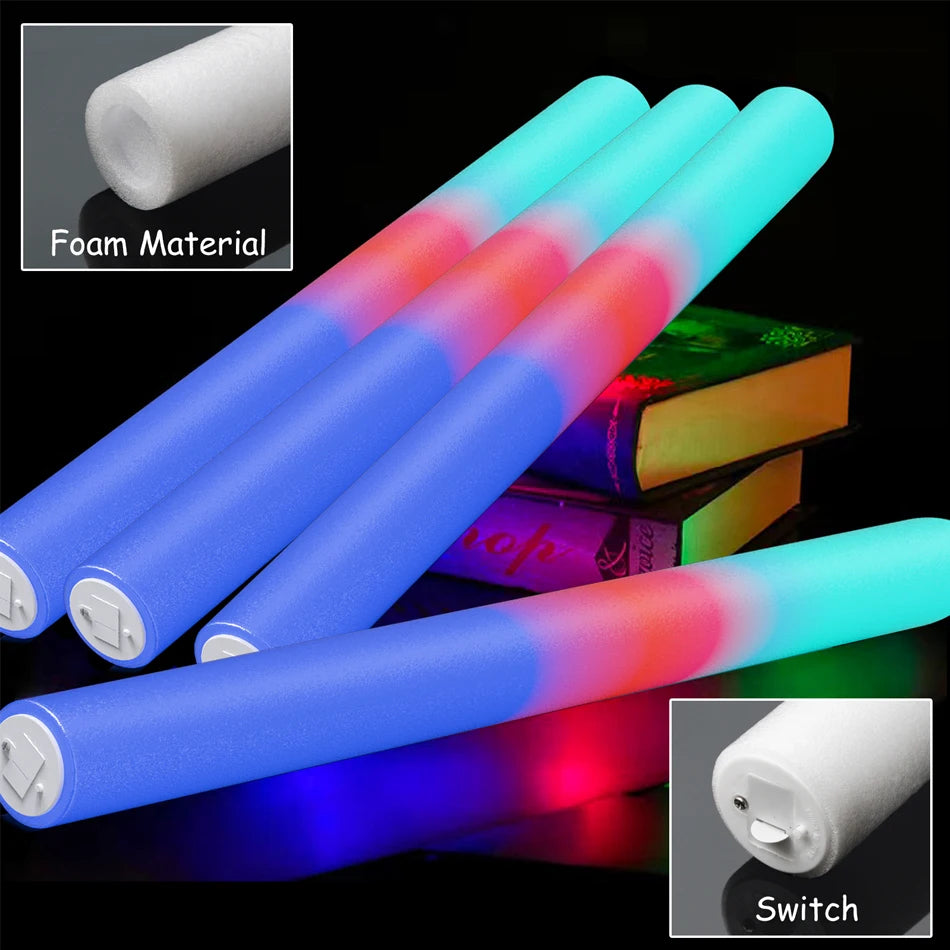 Glow In The Dark Foam Glow Sticks With LED Glasses