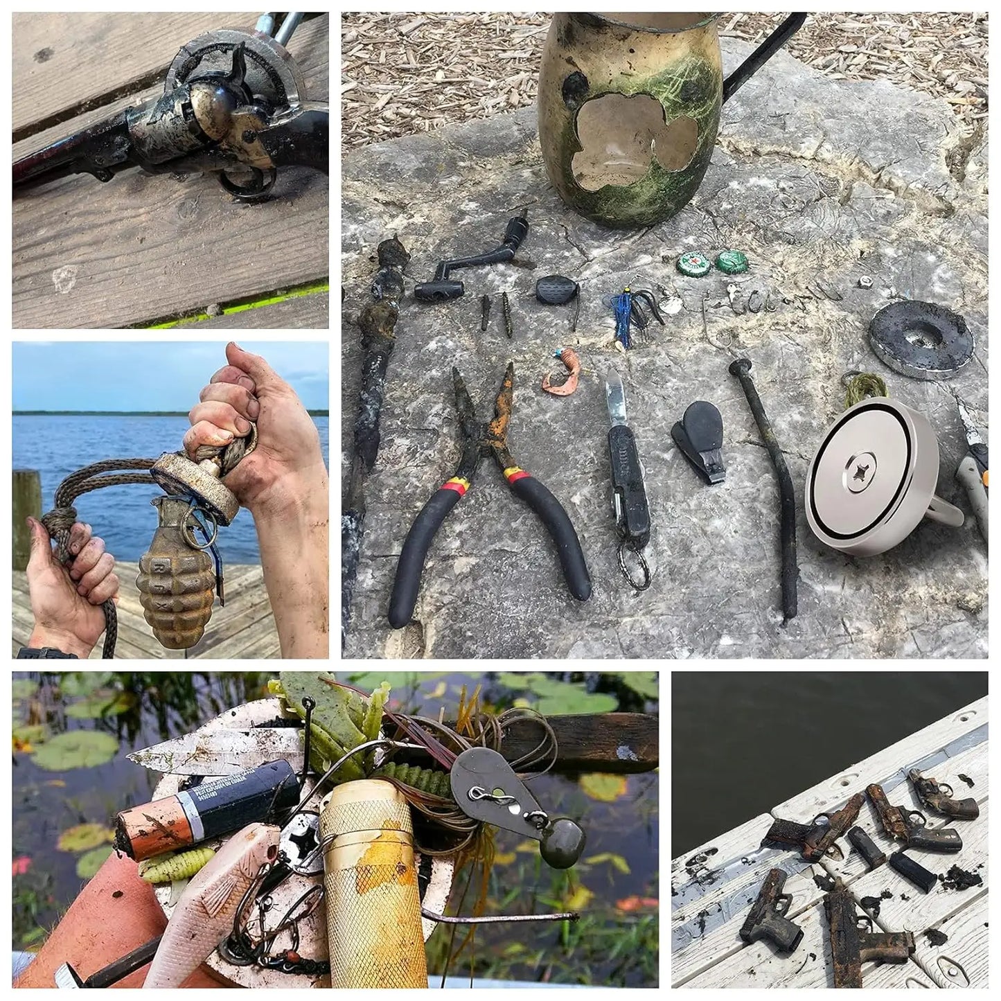 Super Strong 1000 LBS Fishing Magnet Kit with Waterproof Case, Rope & Accessories for Treasure Hunting