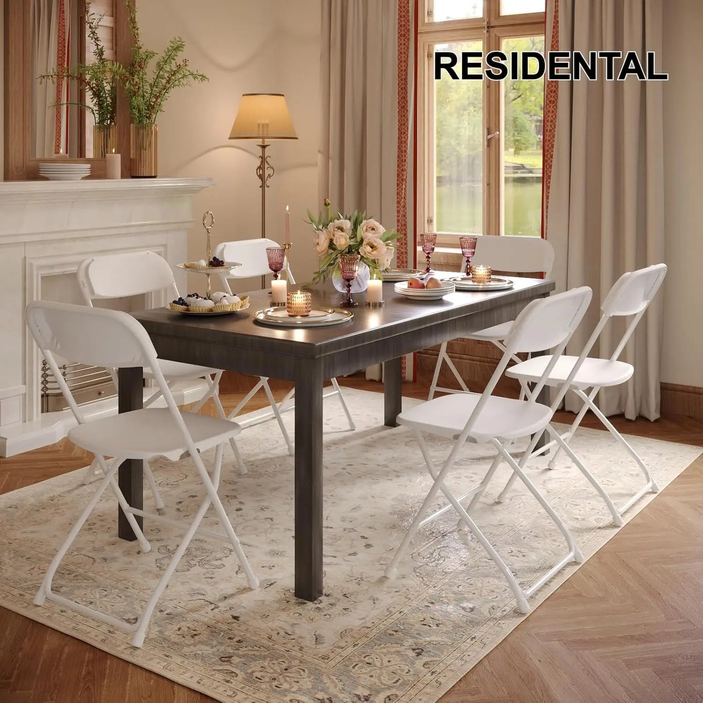 XMSJ 10 Pack Folding Chairs Portable Stackable Plastic Seats