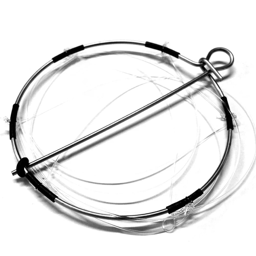 APWIKOGERH 6 Ring Shrimp Crab Cast Trap Stainless Steel