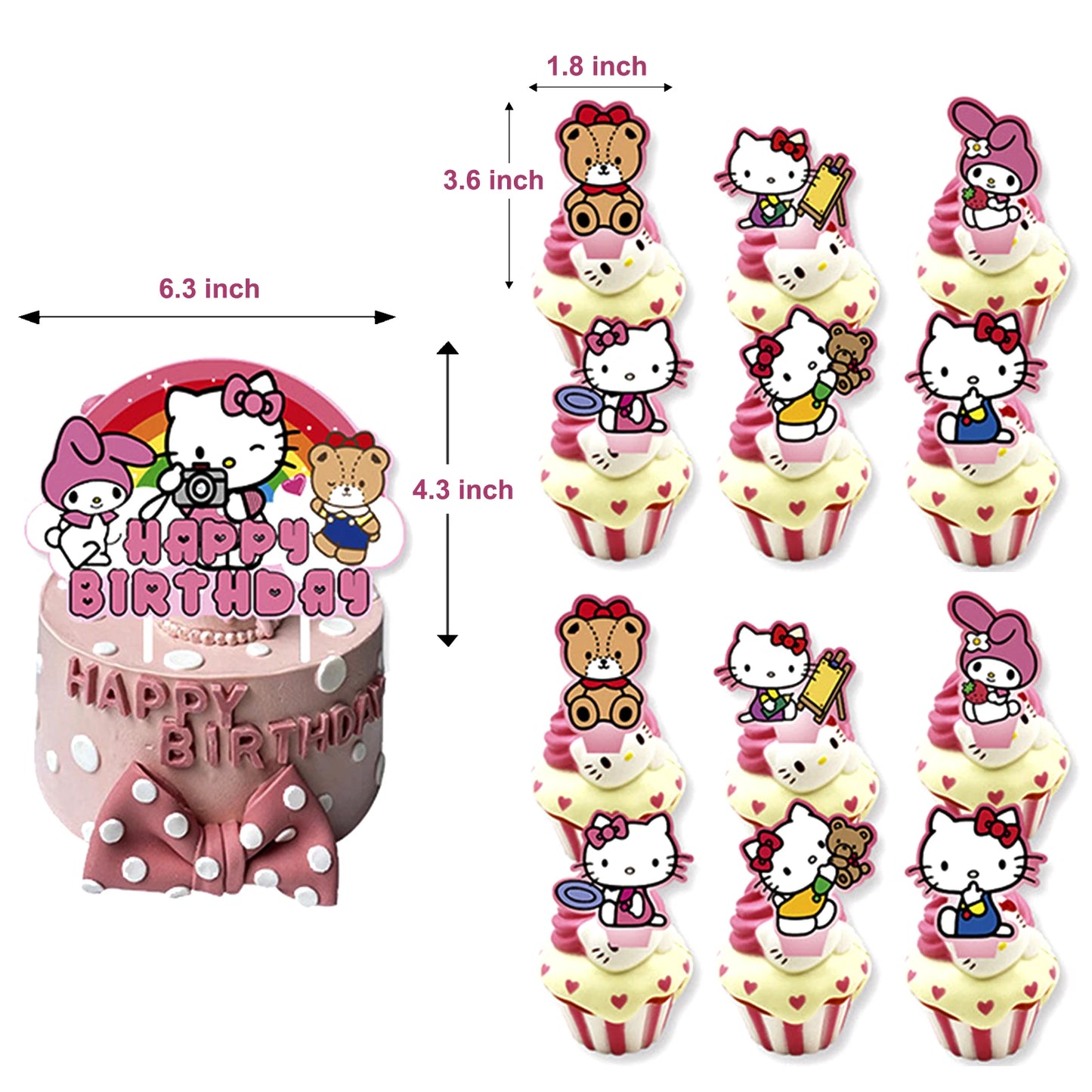 Sanrio Hello Kitty Birthday Party Decorations Set Foil Balloons