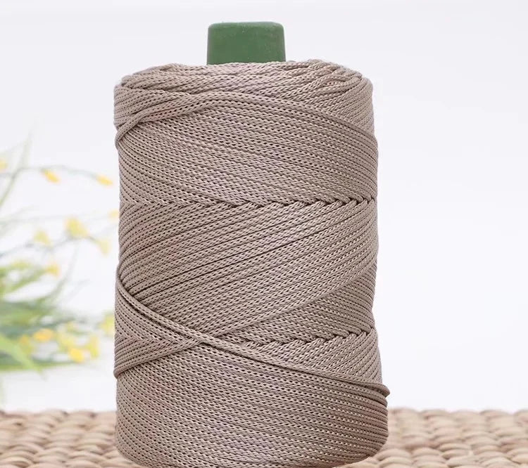 1 Pc 3MM Colorful Crochet Yarn Ice Rope 3mm Thread For DIY Hand Knitting Bag  Sun Hats Shoes Woven DIY Hook Cushion Silk Medium