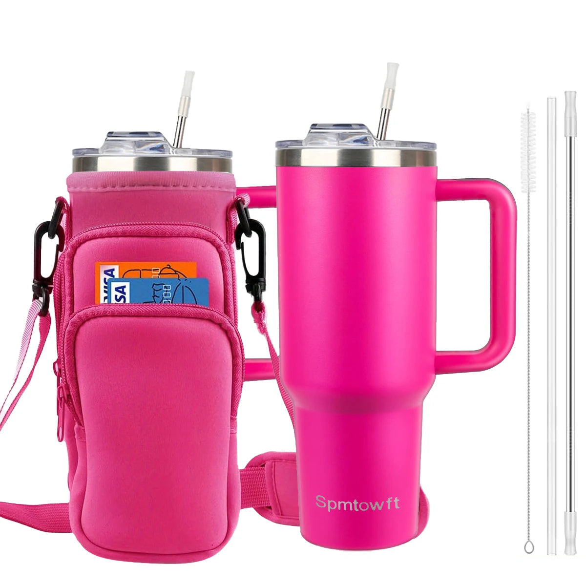 Double Wall Stainless Steel Insulated Tumbler With Handle