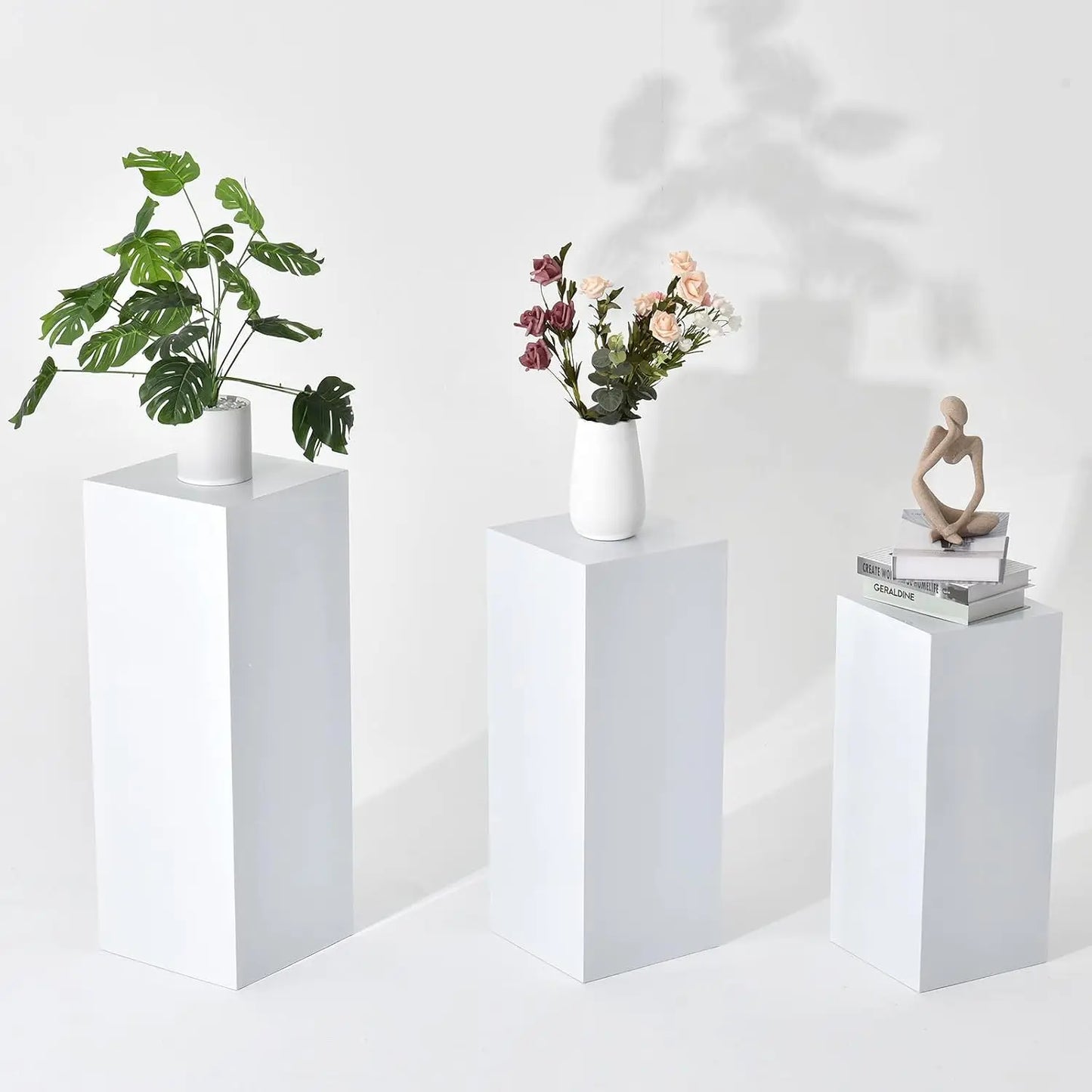 Sturdy Metal Square Pedestal Stands For Party Wedding Display