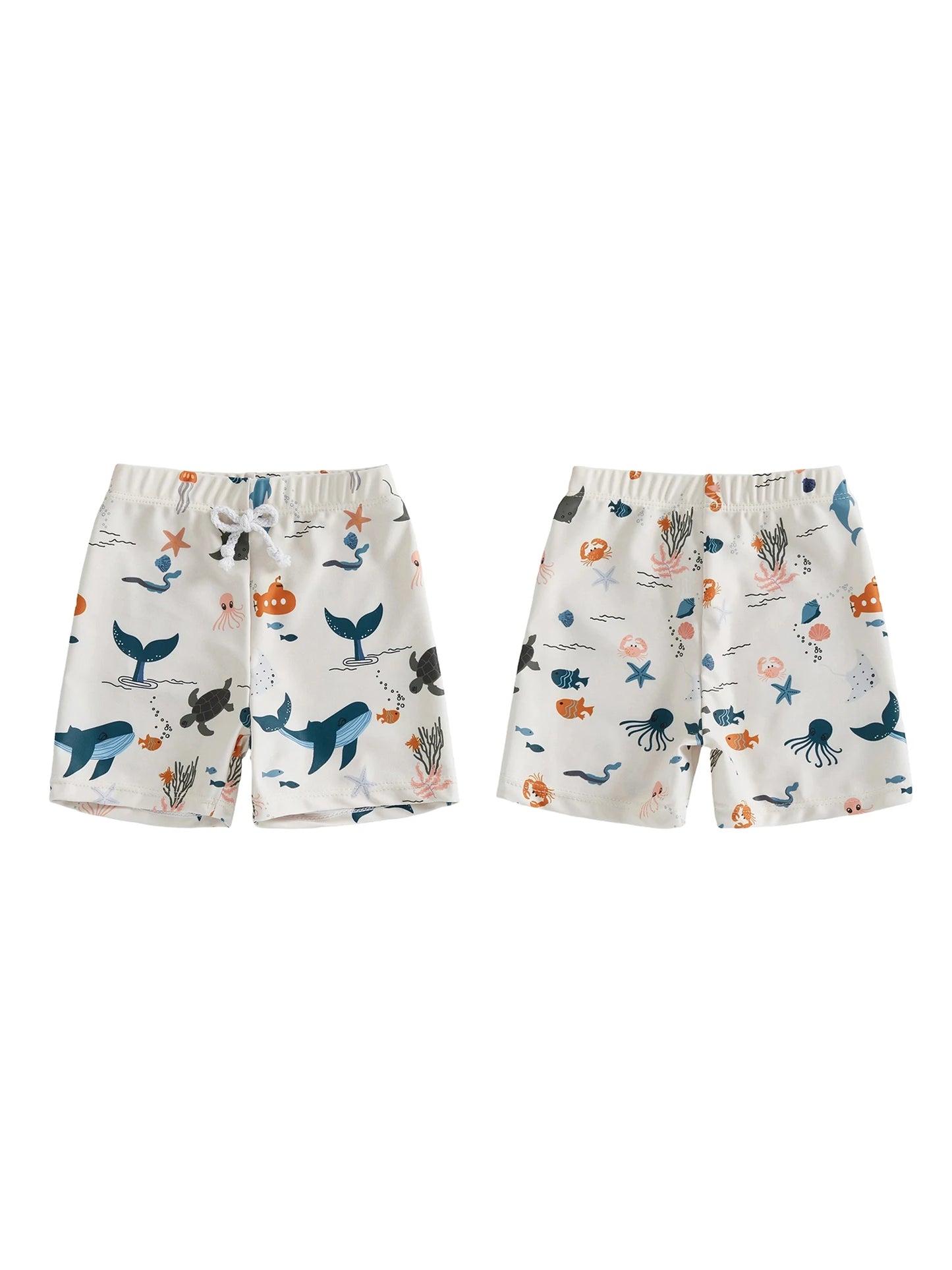 Kids Shark Print Quick Dry Swim Shorts For Summer Beachwear