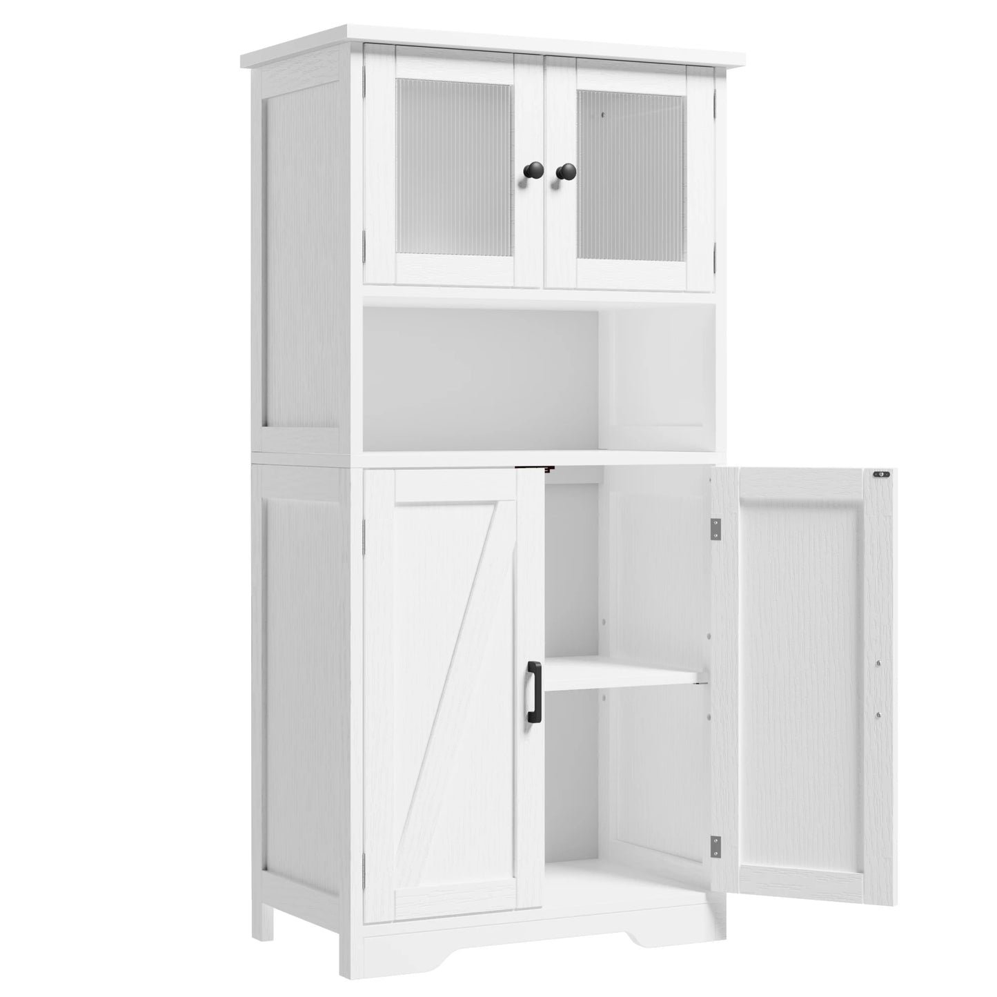 HobbyLane Free Standing Kitchen Pantry Cupboard with Four Doors
