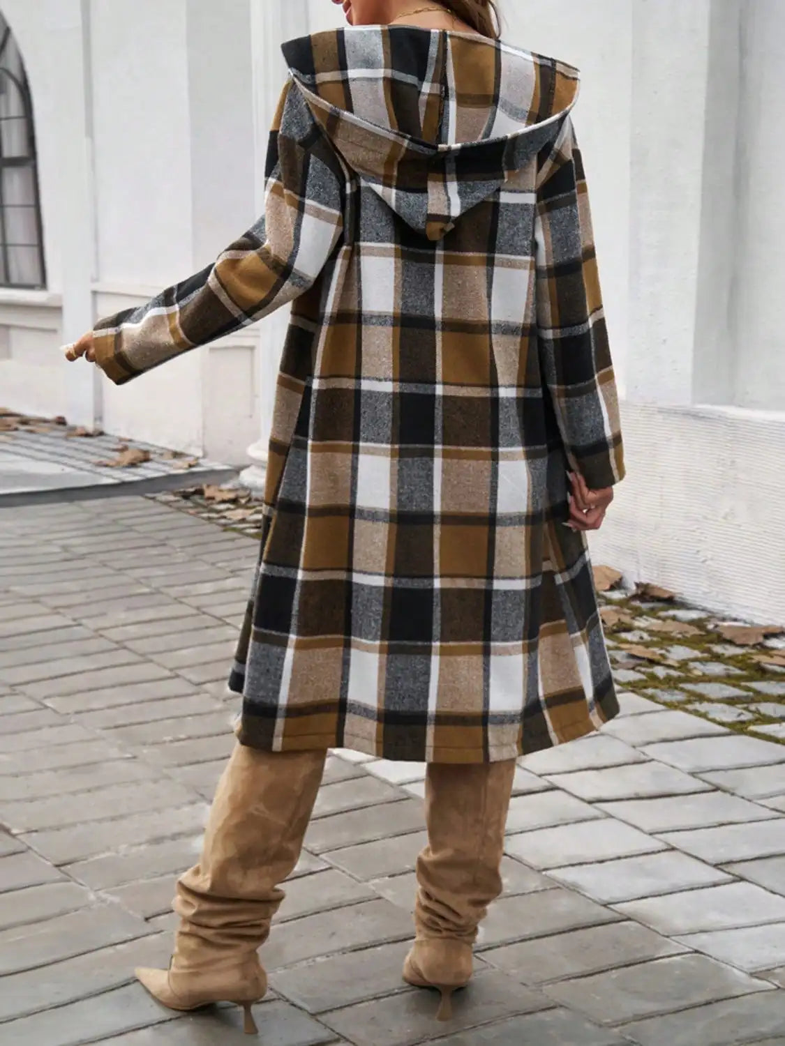 Women's Plaid Corduroy Jacket With Button Front Coat