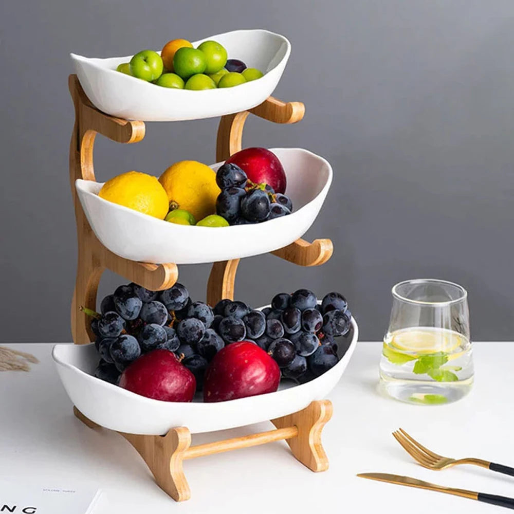 3 Layer Fruit Plate Home Living Room Plastic Snack Dish Creative Modern Dried Fruit Basket Candy Dish Salad Bowl