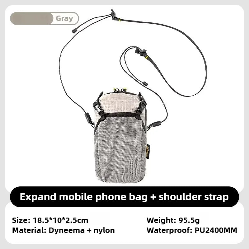 Waterproof Dyneema Water Bottle Bag,420D Nylon Holder with Phone Pocket and Adjustable Strap for Cycling,Camping Essentials