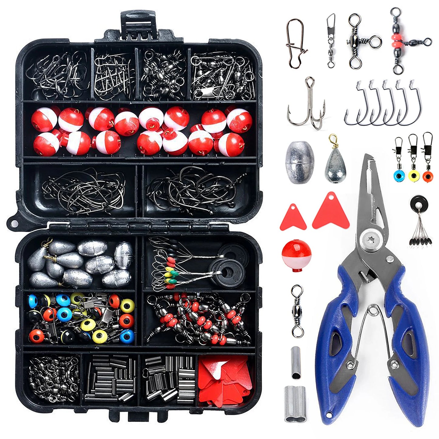 Docooler 263Pcs Fishing Accessories Set With Tackle Box