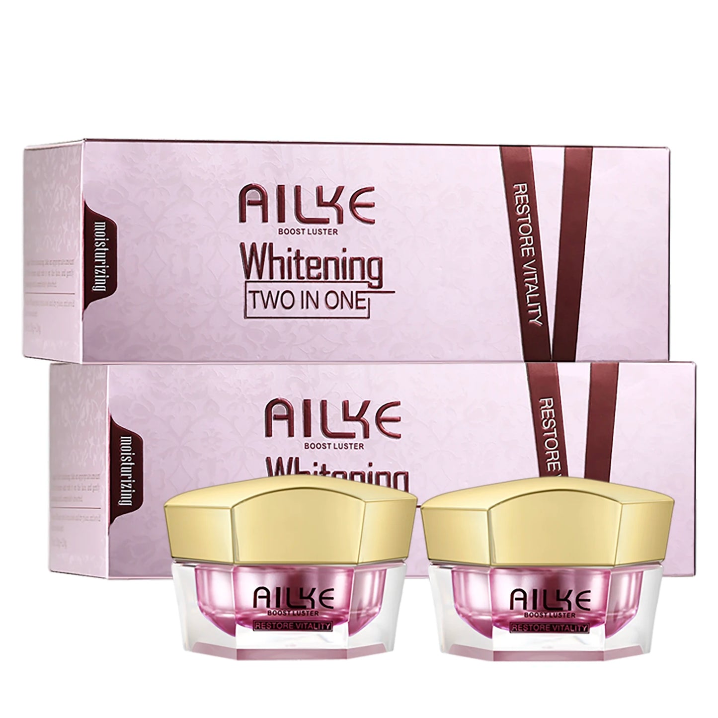 AILKE Whitening Anti-wrinkle Freckle Face Cream With Collagen Hyaluronic Acid Rose Skin Care Women Korean Facial Moisturizer Set