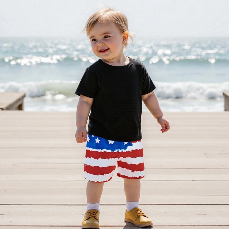Independence Day Boys Swim Trunks Stars and Stripes
