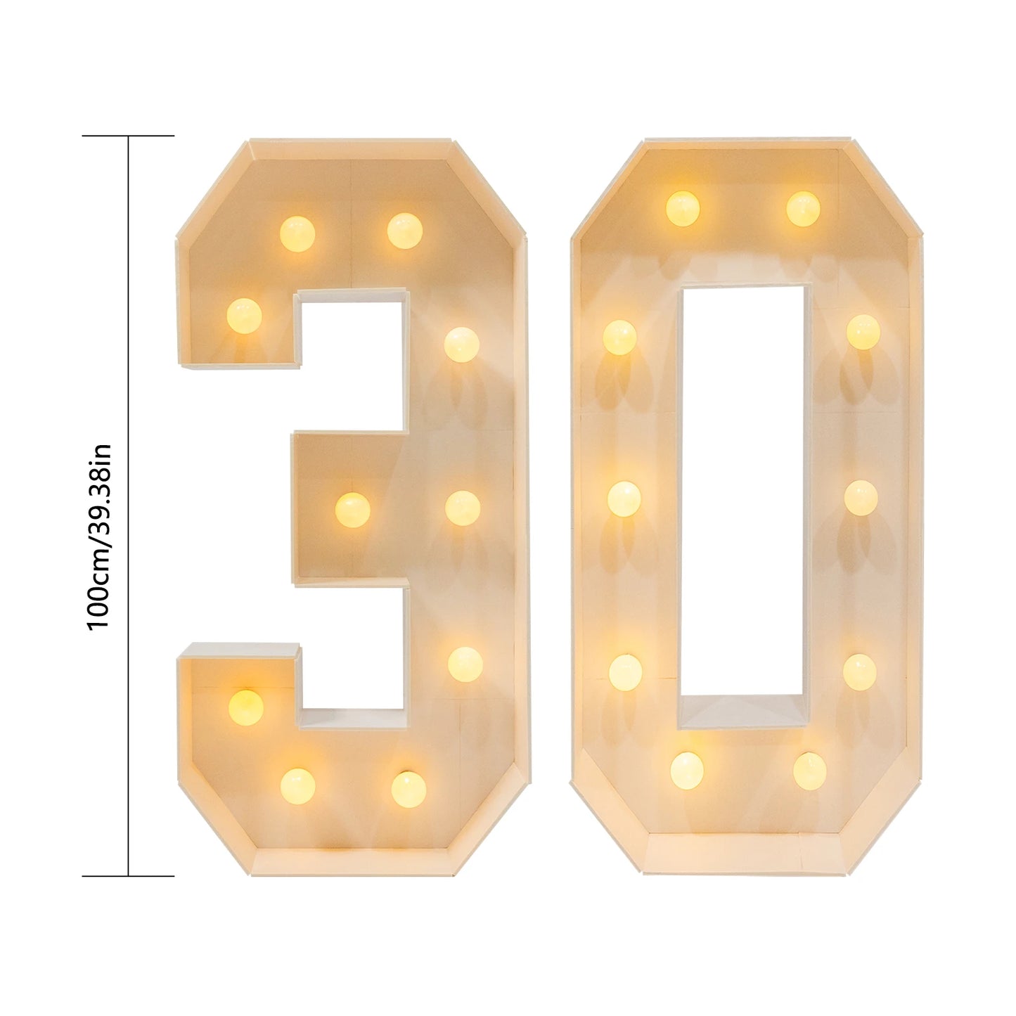 Glowing Digit Number Sets For Birthday Celebration Decor