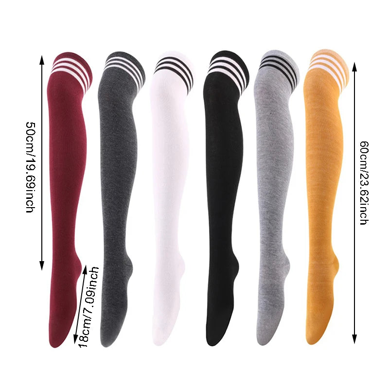Striped Over Knee Thigh High Socks For Women Comfort