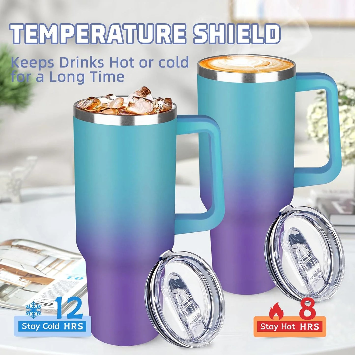 Double Wall Stainless Steel Insulated Tumbler With Handle