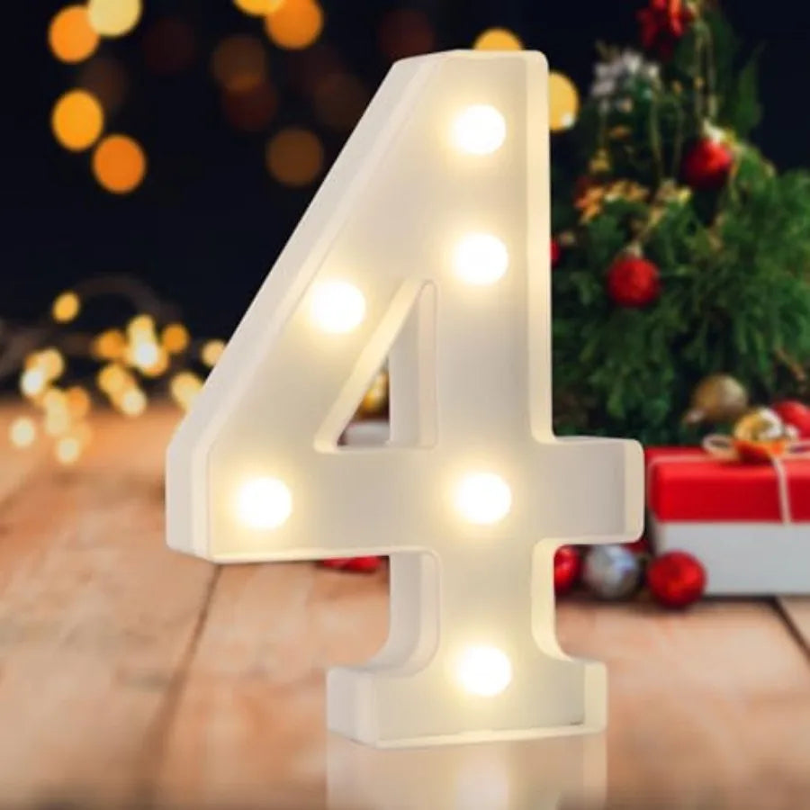 LED Marquee Numbers, 0-9 Light Up Letters, Battery Powered LED Letter Lights for Birthday Party, Christmas Night, Home, Bar, Gr