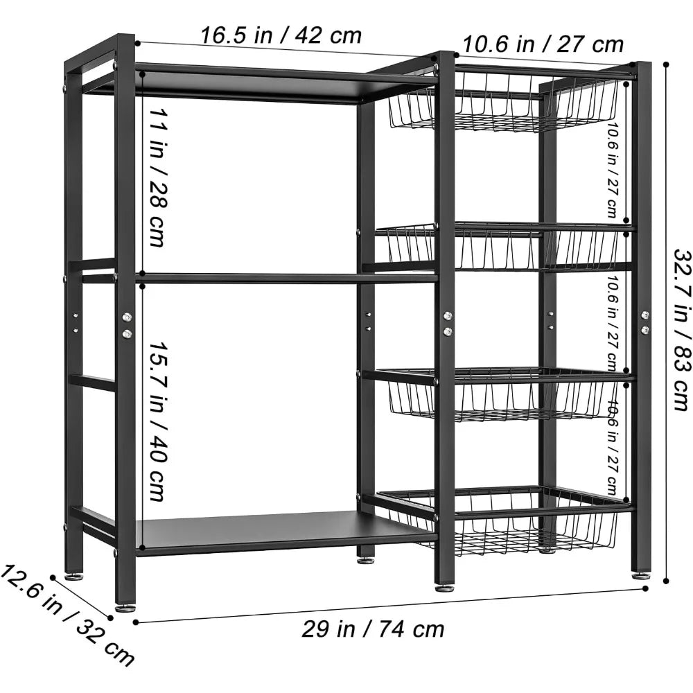 Kitchen Baker Rack With Microwave Oven Stand