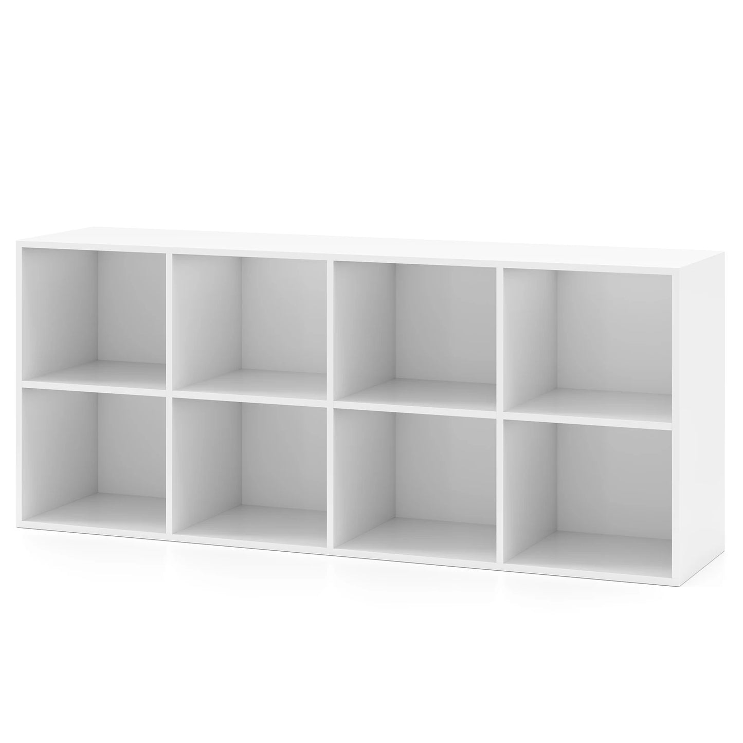 8-Cube Bookcase Bookshelf with 2 Anti-Tipping Kits Storage Organizer Rustic Brown