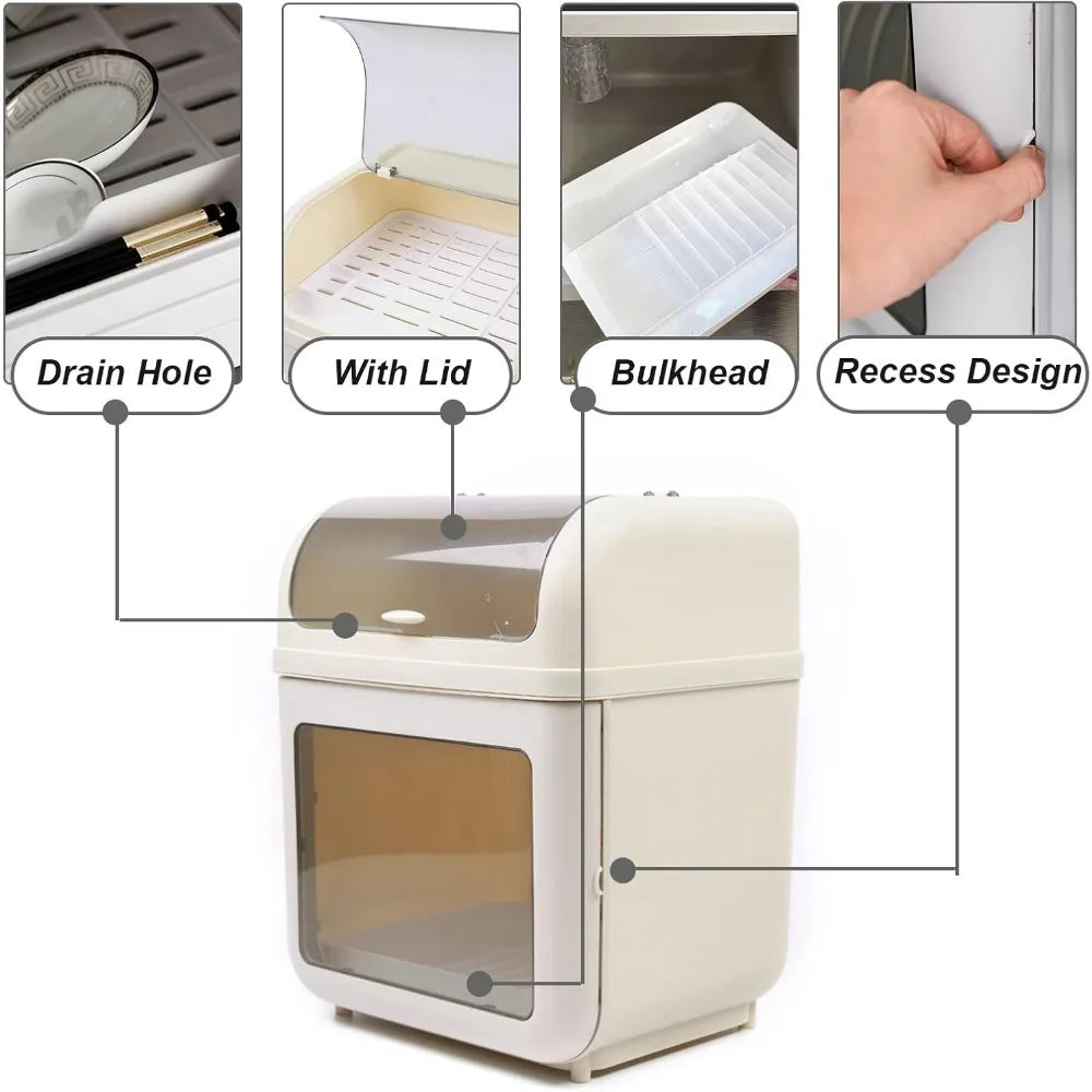 Two Tier Multi Function Dish Drying Rack Drainer Board Lid