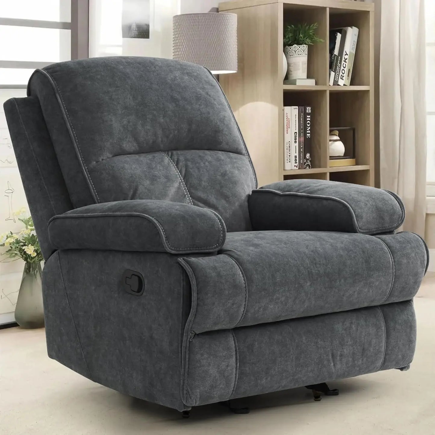 HUANZHUANG Rocker Recliner Chair For Adults Manual Glider Sofa