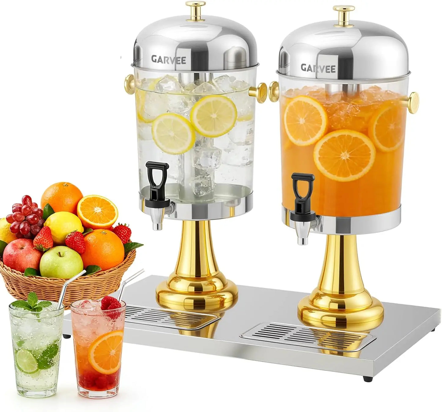 Tacleekii Commercial Stainless Steel Beverage Dispenser With Stand