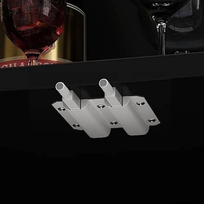 Bookcase Bookshelf With Glass Doors And Lights Large Display Shelf Hutch Five Tier Shelves And Drawers Black