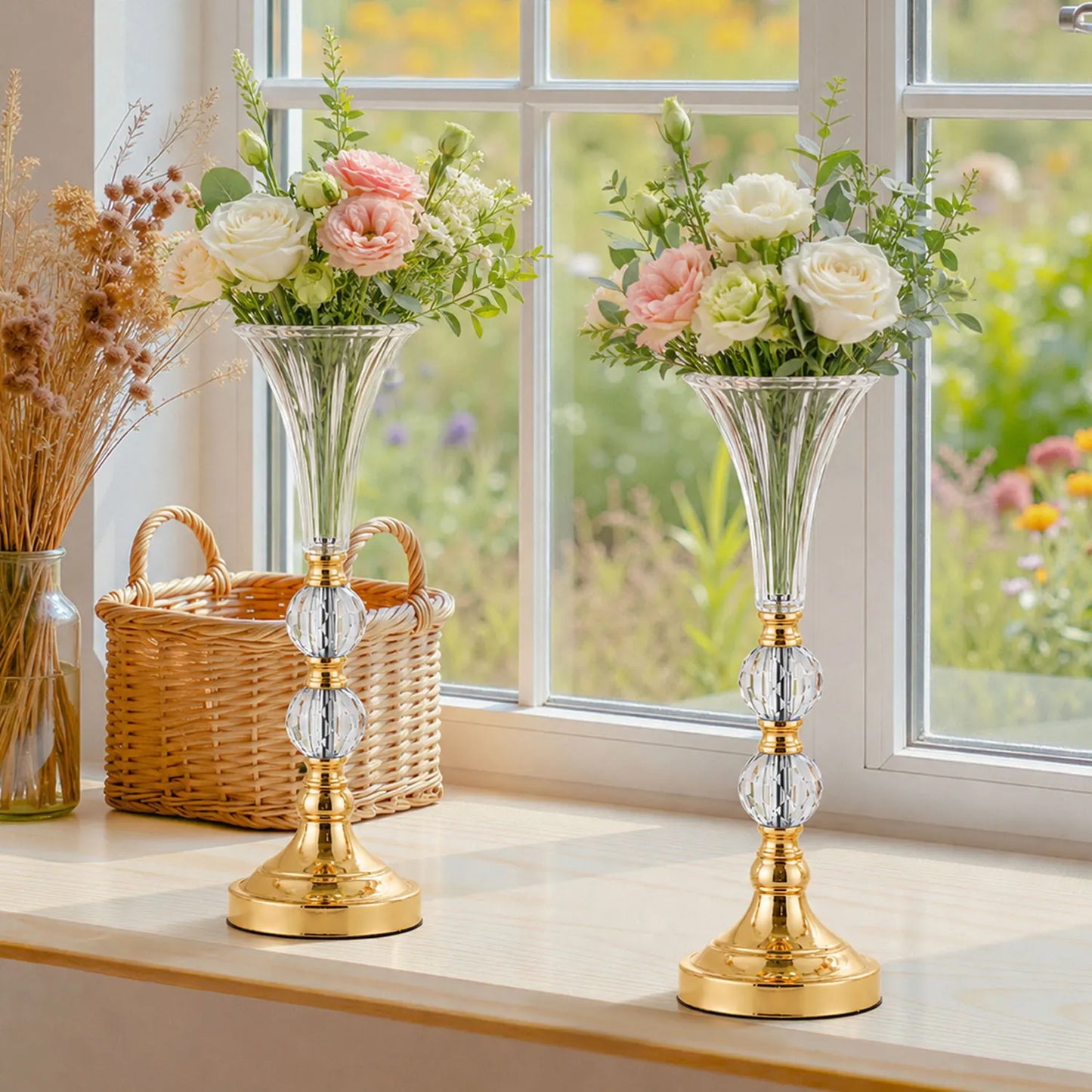 Acrylic Trumpet Vase Elegant Floral Centerpiece for Wedding Reception