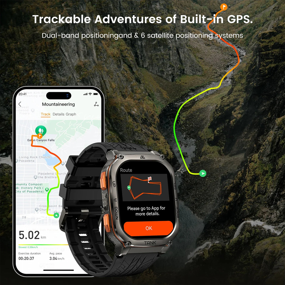KOSPET Tank M3 Ultra GPS Smartwatch Calls Health Tracker Waterproof