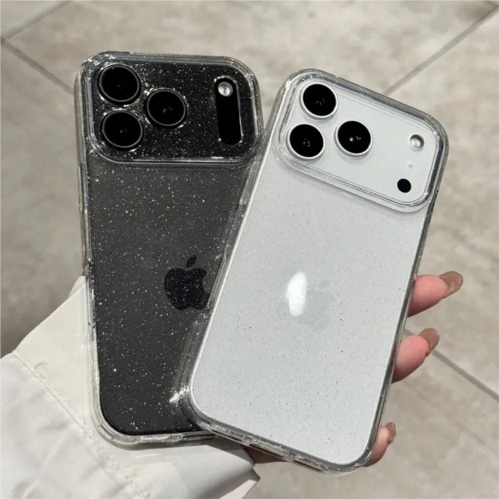 FUCHU Luxury Glitter Silicone Clear iPhone Case Pro Series